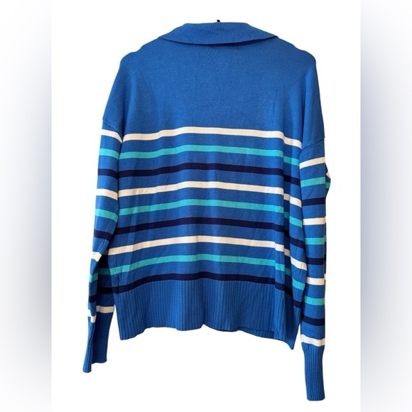 Joseph A Stripped Sweater with Collar L - Picture 2 of 8